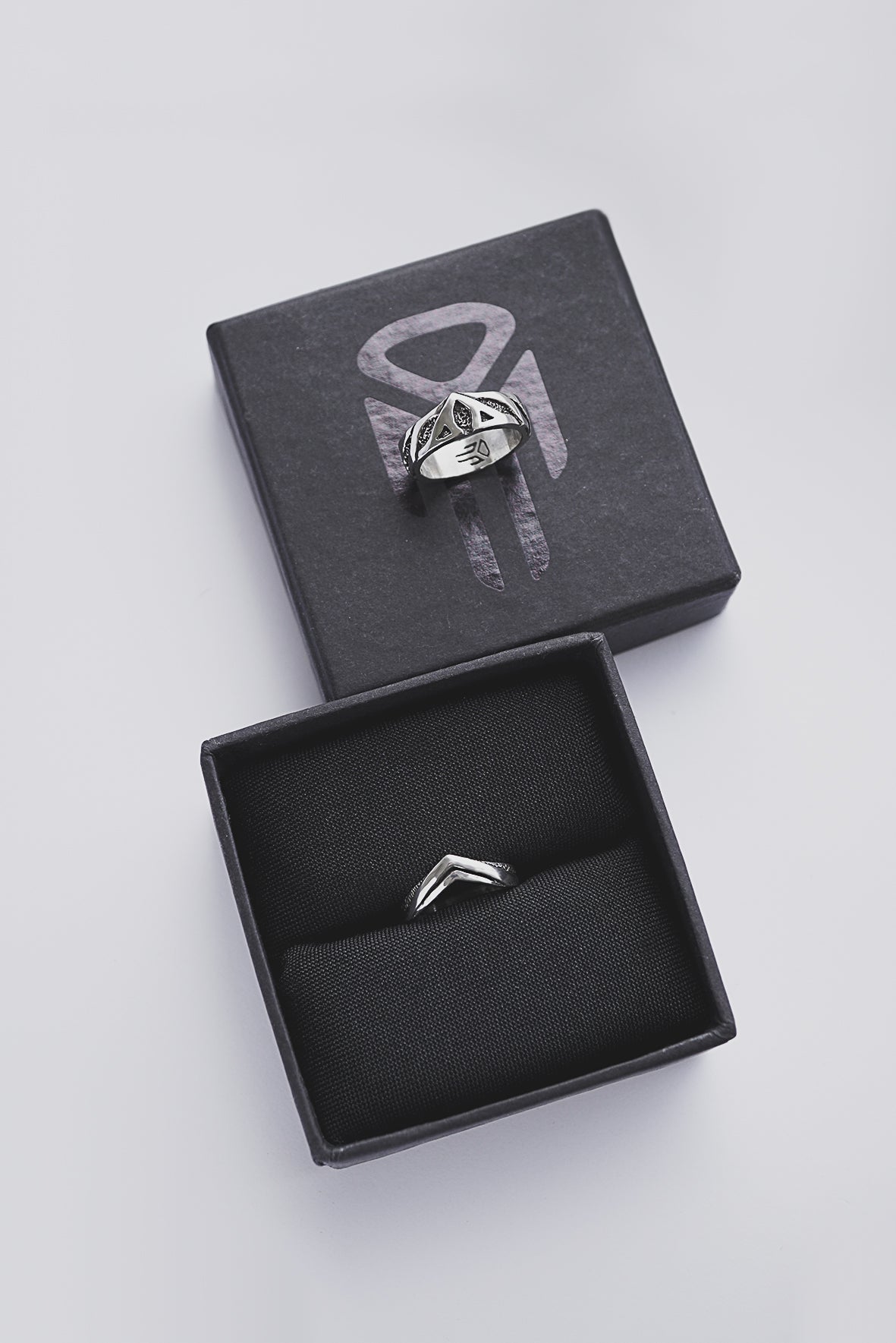 chevron wedding ring for women, silver stackable wedding bands ASTRIDE