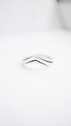 chevron wedding ring for women, silver stackable wedding bands ASTRIDE