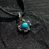 Turquoise necklace, silver cross necklace are ready to ship | CROSS