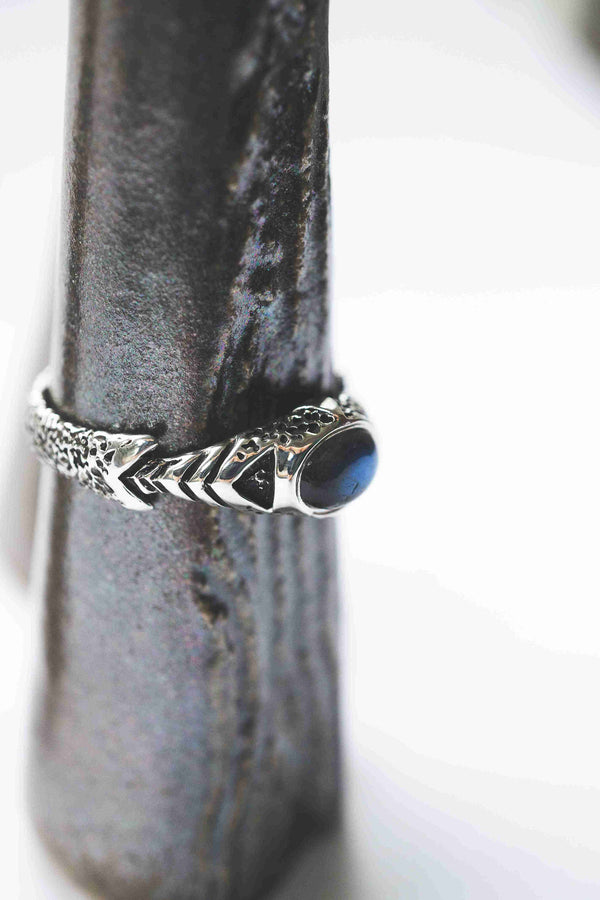 Mens silver ring, mens pinky ring, mens gemstone ring, mens labradorite ring, cyberpunk ring, handmade jewelry by moonique