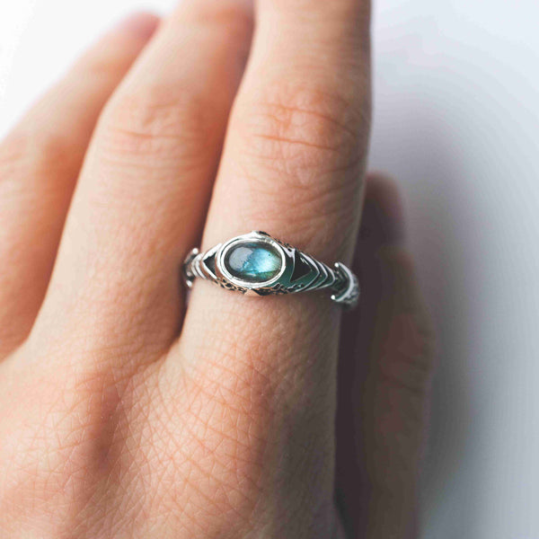 Mens silver ring, mens pinky ring, mens gemstone ring, mens labradorite ring, cyberpunk ring, handmade jewelry by moonique