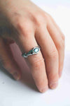 Mens silver ring, mens pinky ring, mens gemstone ring, mens labradorite ring, cyberpunk ring, handmade jewelry by moonique