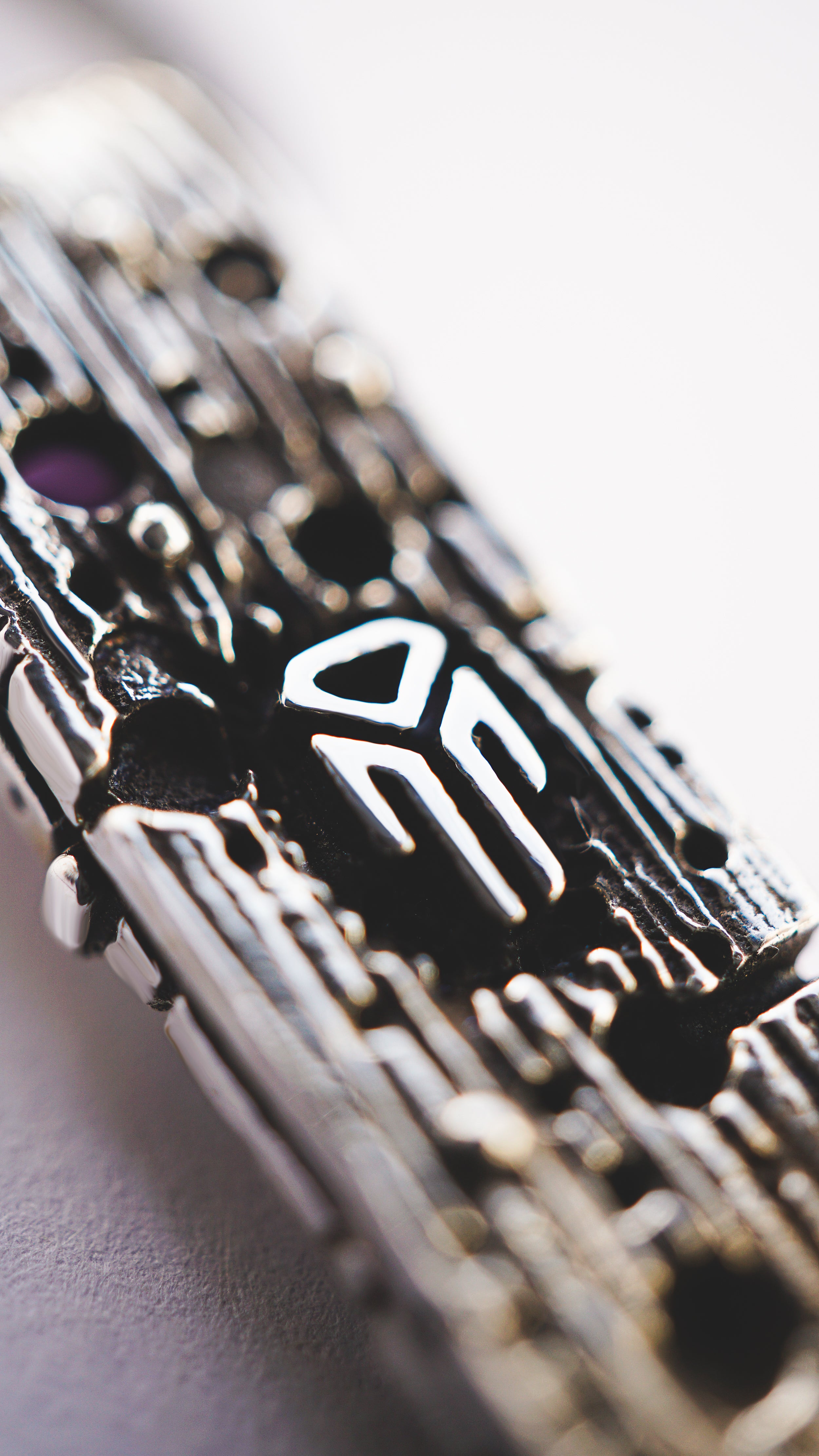 viking rune pendant from sterling silver and amethyst Ehwaz by moonique creation
