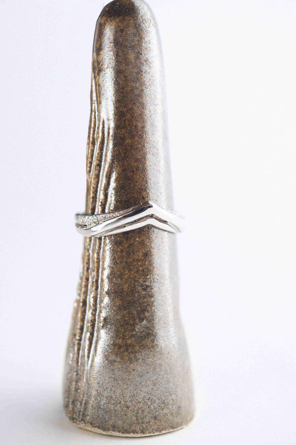 chevron womens gold wedding ring, white gold handmade wedding band by moonique