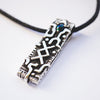 INGWAZ rune black opal pendant from sterling silver