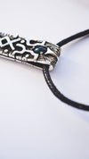 INGWAZ rune black opal pendant from sterling silver