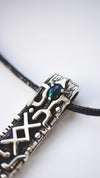 INGWAZ rune black opal pendant from sterling silver