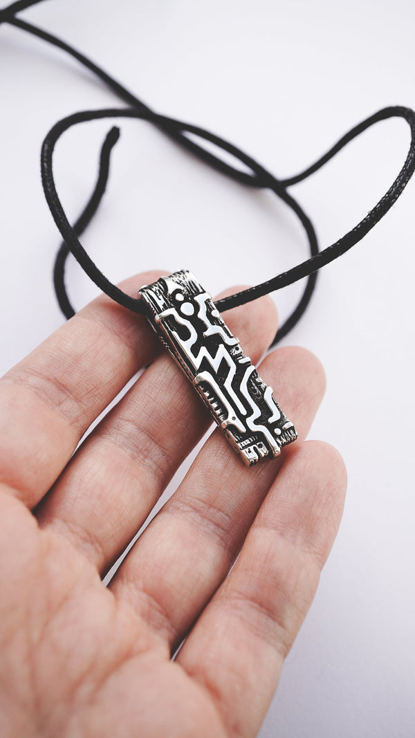 THUNDER mens sterling silver necklace by moonique , handmade jewelry, cyberpunk jewelry, mens jewelry