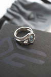 gold engagement ring with blue topaz Trinity, unique engagement ring, one of kind engagement ring, 14k gold wedding ring by Moonique