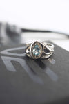 gold engagement ring with blue topaz Trinity, unique engagement ring, one of kind engagement ring, 14k gold wedding ring by Moonique