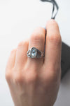 gold engagement ring with blue topaz Trinity, unique engagement ring, one of kind engagement ring, 14k gold wedding ring by Moonique