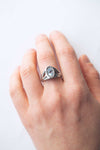 gold engagement ring with blue topaz Trinity, unique engagement ring, one of kind engagement ring, 14k gold wedding ring by Moonique