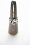 gold engagement ring with blue topaz Trinity, unique engagement ring, one of kind engagement ring, 14k gold wedding ring by Moonique