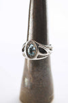 gold engagement ring with blue topaz Trinity, unique engagement ring, one of kind engagement ring, 14k gold wedding ring by Moonique