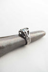 gold engagement ring with blue topaz Trinity, unique engagement ring, one of kind engagement ring, 14k gold wedding ring by Moonique