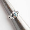 gold engagement ring with blue topaz Trinity, unique engagement ring, one of kind engagement ring, 14k gold wedding ring