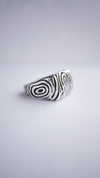 handmade silver ring Geo statement ring finger ring, signet ring, ring set with a stone, handicraft by moonique