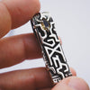 rune pendant mannaz from sterling silver and Citrine stone by moonique creation, viking rune, mens silver pendant