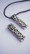 rune pendant mannaz from sterling silver and Citrine stone by moonique creation, viking rune, mens silver pendant