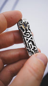 rune pendant mannaz from sterling silver and Citrine stone by moonique creation, viking rune, mens silver pendant