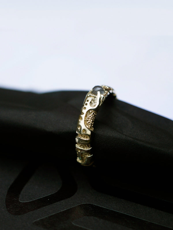 mens gold band, mens gold ring, cyberpunk ring, mens unique ring, moonstone ring, gold moonstone ring, mens wedding band, mens engagement ring, mens gemstone ring, handmade ring by moonique