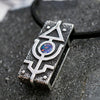 mens silver pendant with australian opal
