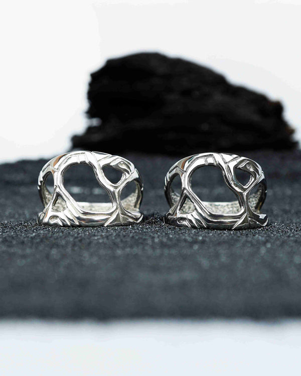 cyberpunk jewelry, mens silver ring, handmade ring by moonique