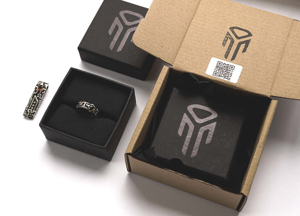 unique jewelry , cyberpunk jewelry, moonique package , silver jewelry, ready to ship, shipping box