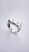 handmade silver ring Geo statement ring finger ring, signet ring, ring set with a stone, handicraft by moonique