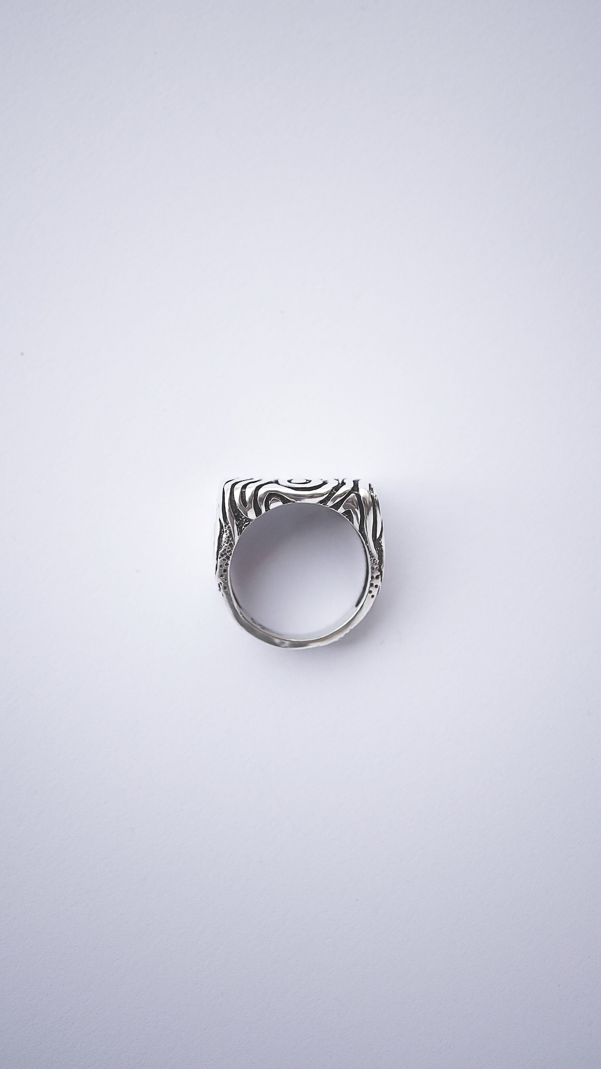 handmade silver ring Geo statement ring finger ring, signet ring, ring set with a stone, handicraft by moonique