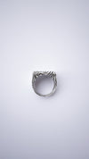 handmade silver ring Geo statement ring finger ring, signet ring, ring set with a stone, handicraft by moonique