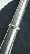 Mens wedding band 14k yellow gold and blue topaz, mens engagement ring, mens promise ring, mens gold ring, mens gemstone ring, moonique, mooniquecreation