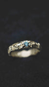 Mens wedding band 14k yellow gold and blue topaz, mens engagement ring, mens promise ring, mens gold ring, mens gemstone ring, moonique, mooniquecreation