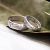 Gold wedding rings, couple wedding bands,  wedding band set, LANDSCAPE handmade by Moonique