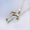 14k yellow gold cross pendant INFINITY