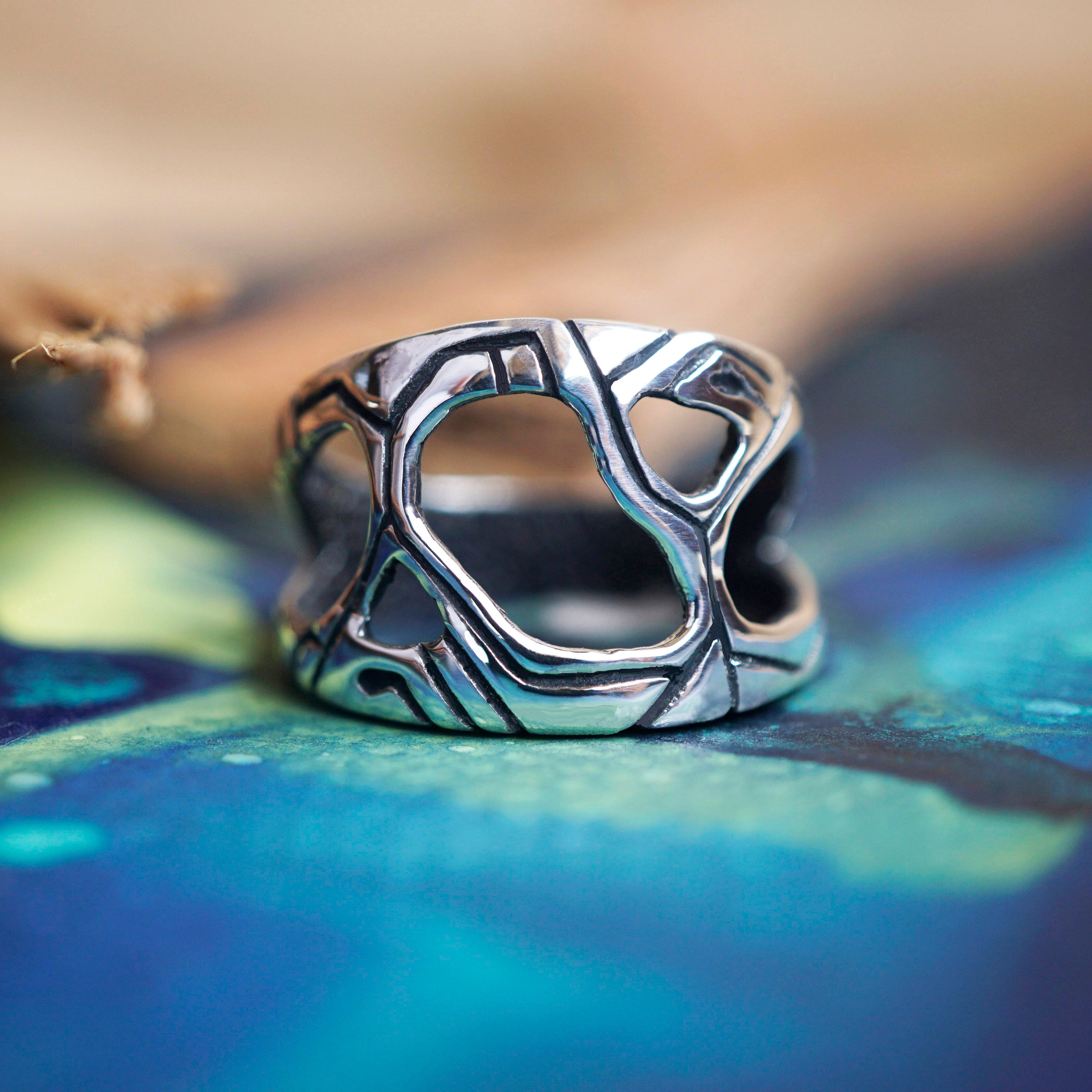 Mens silver ring