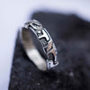 Mens silver band from the sterling silver and handcrafted cyberpunk design "UNIT"