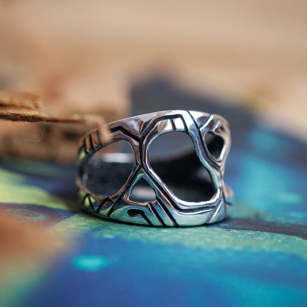 Mens silver ring "METEOR"