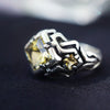 Statement unique Citrine ring , cyberpunk ring from the sterling silver by moonique