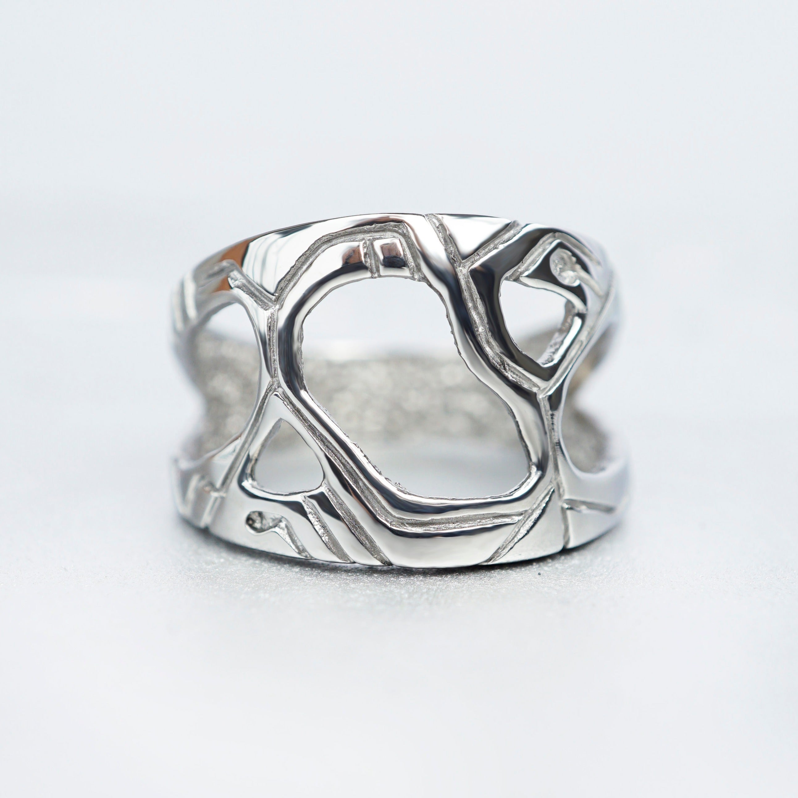 meteor mens silver ring cyberpunk jewelry