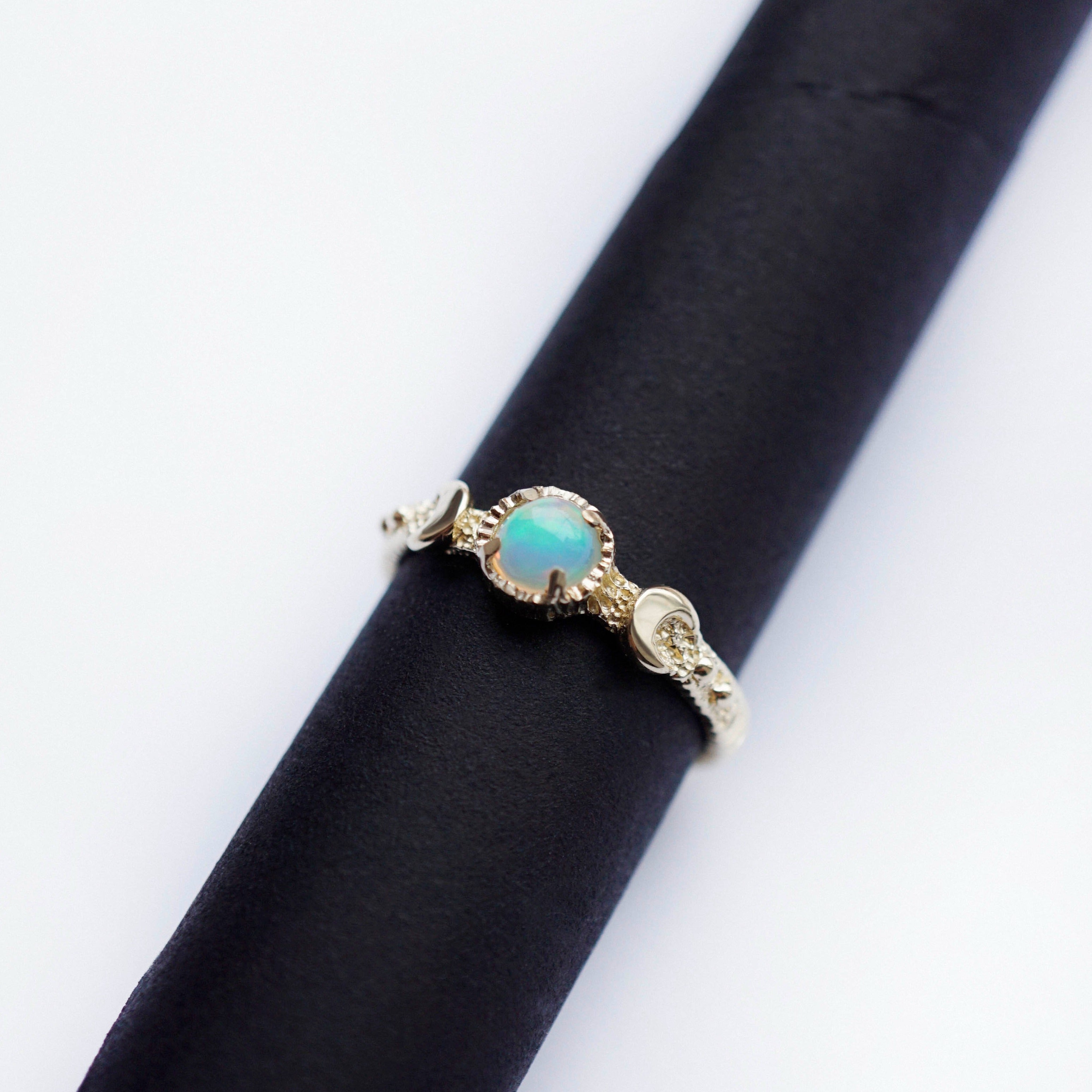 14k Gold moon engagement ring