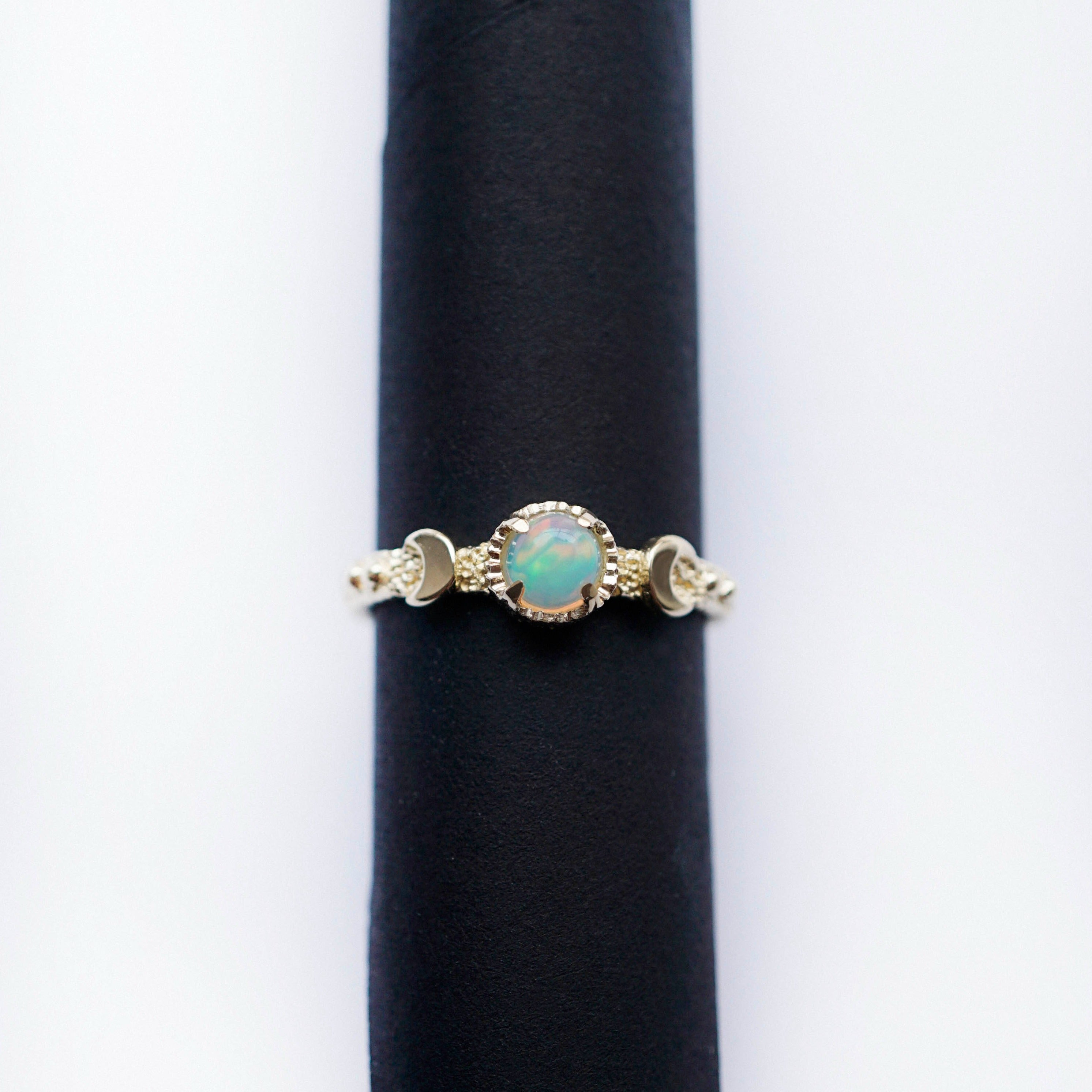 14k Gold moon engagement ring