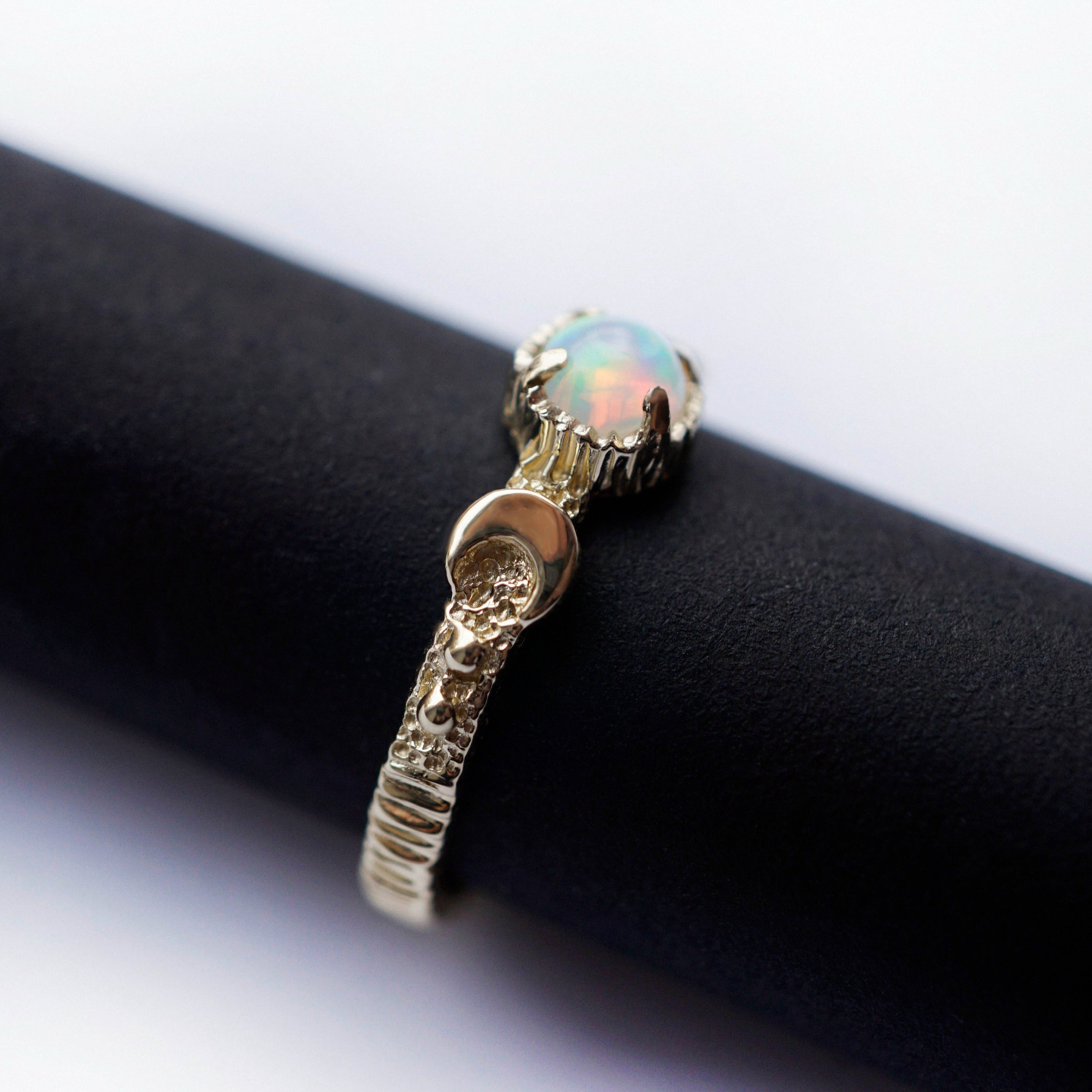 14k Gold moon engagement ring