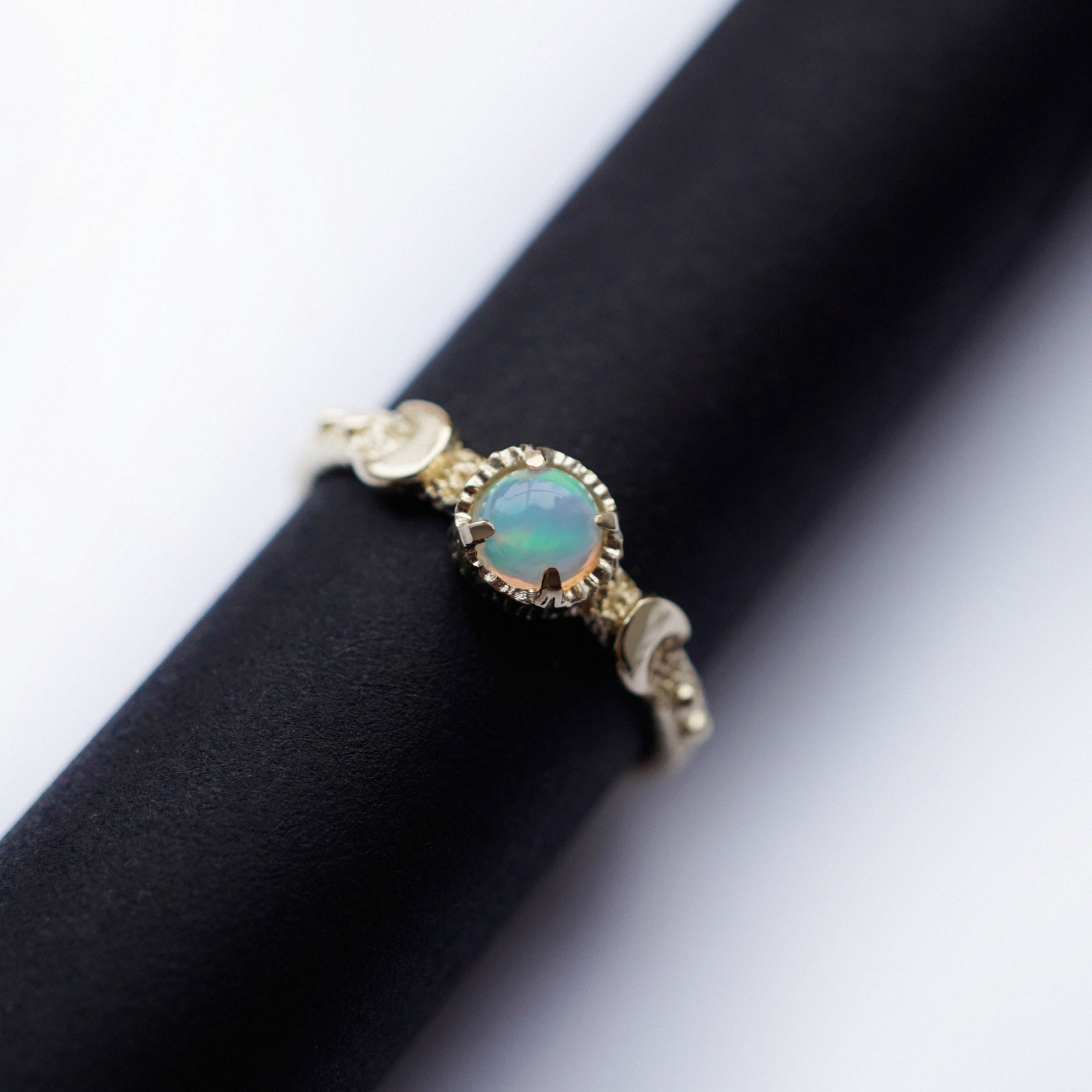 14k Gold moon engagement ring