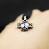 Choker Moonstone pendant "CROSS"