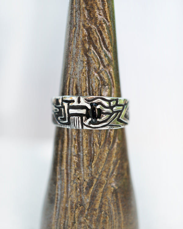 Mens silver Black stone ring mens engagement ring Black Onyx ring Mens gemstone ring