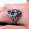 Mens Statement Face ring Mens signet helmet ring, sterling silver Sapphire Tanzanite and Amethyst gemstone "HELMET"