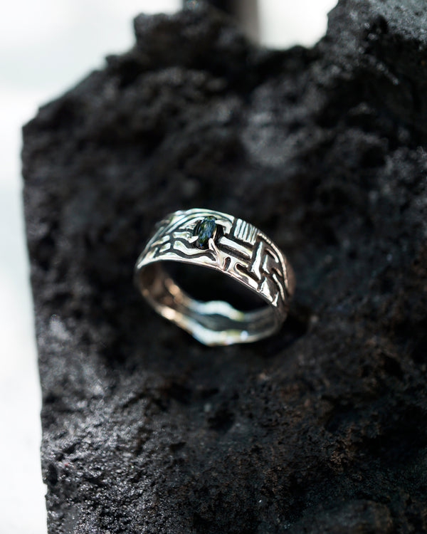 Mens silver Black stone ring mens engagement ring Black Onyx ring Mens gemstone ring