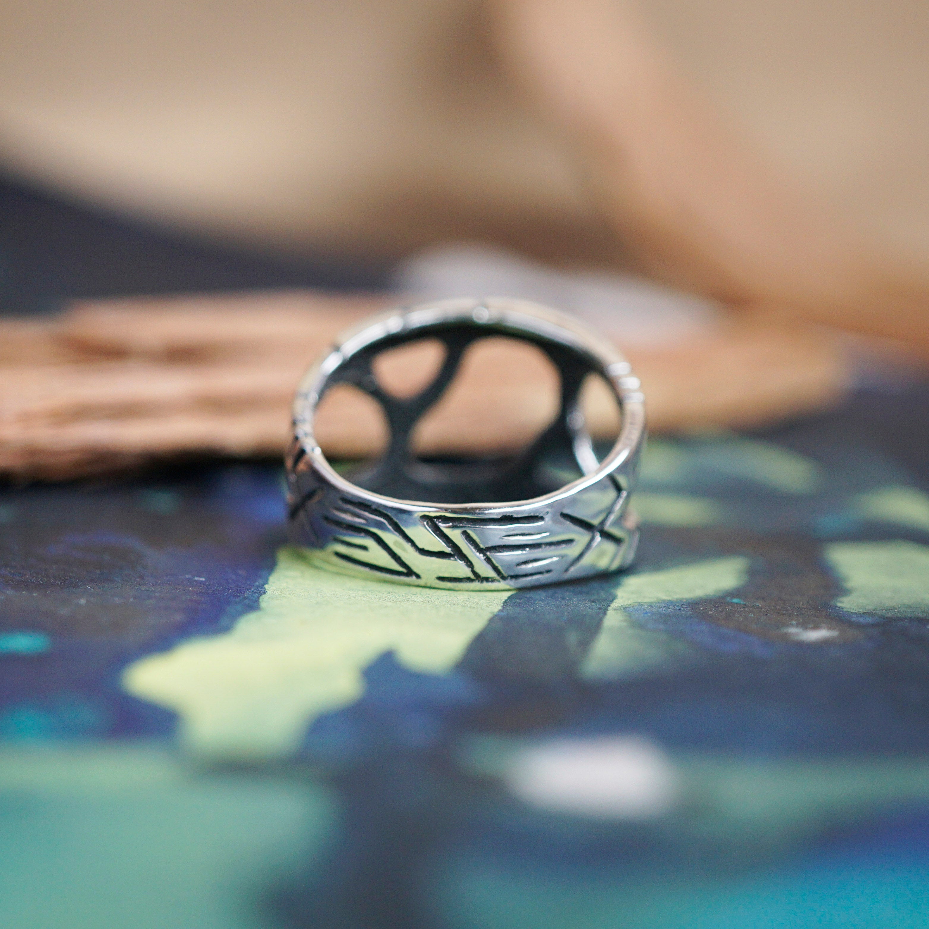 Mens silver ring