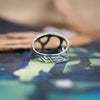 Mens silver ring "METEOR"